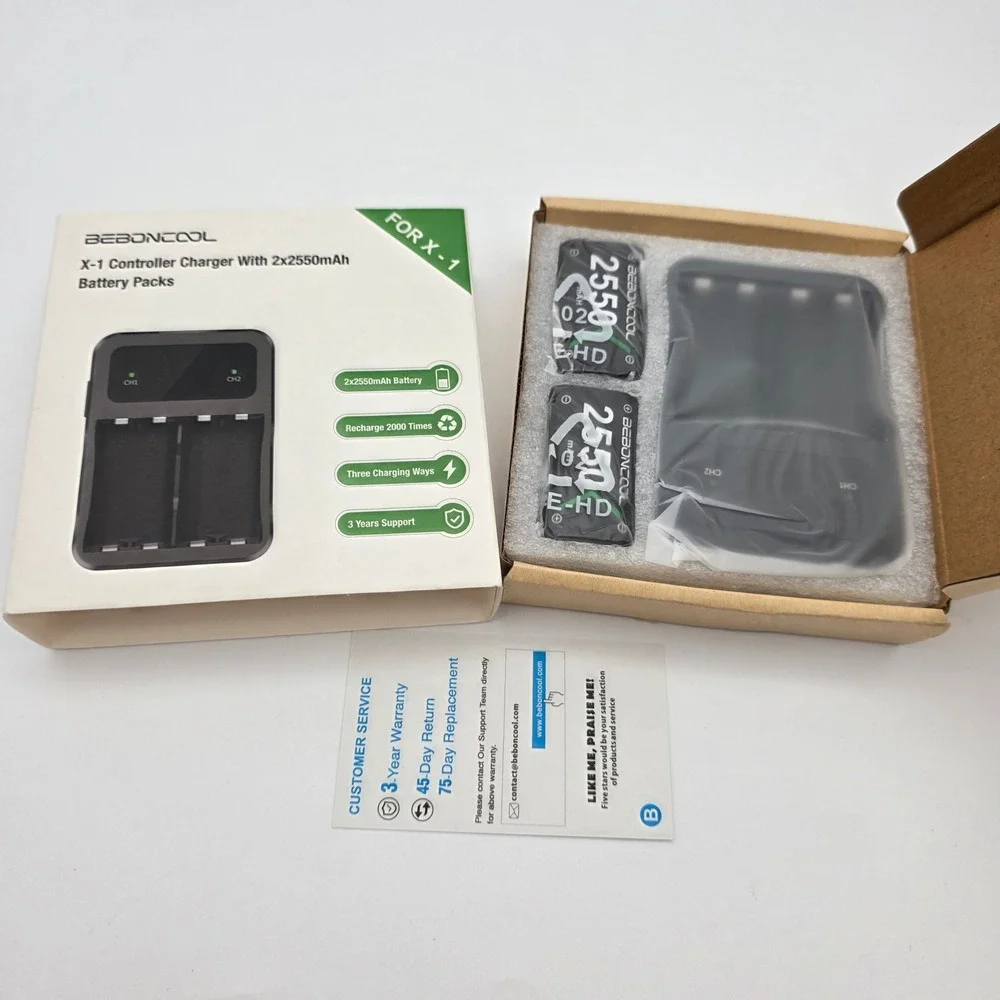 BEBONCOOL‎ X-1 Controller Charger for Xbox One 2x2550mAh Battery Packs Black New